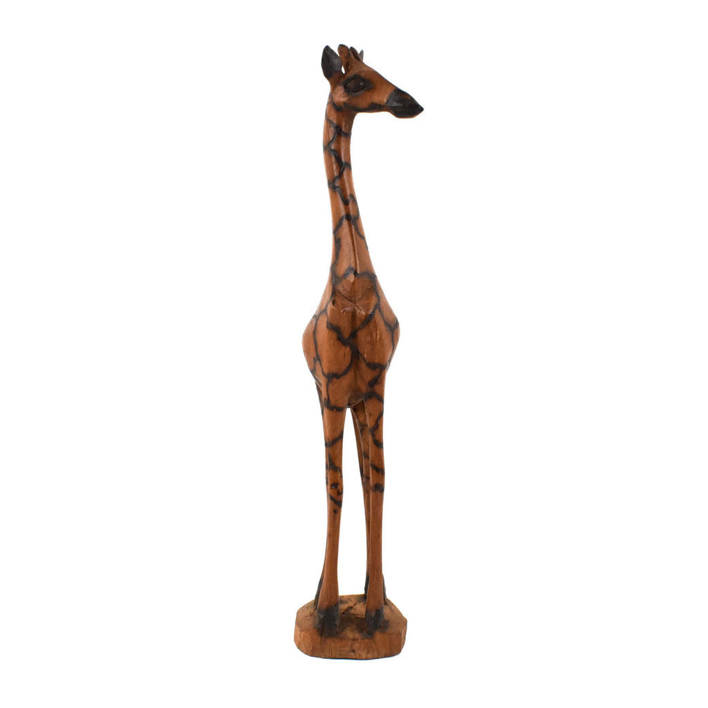 Giraffe Wood Sculpture Zimbabwe 21 Inch