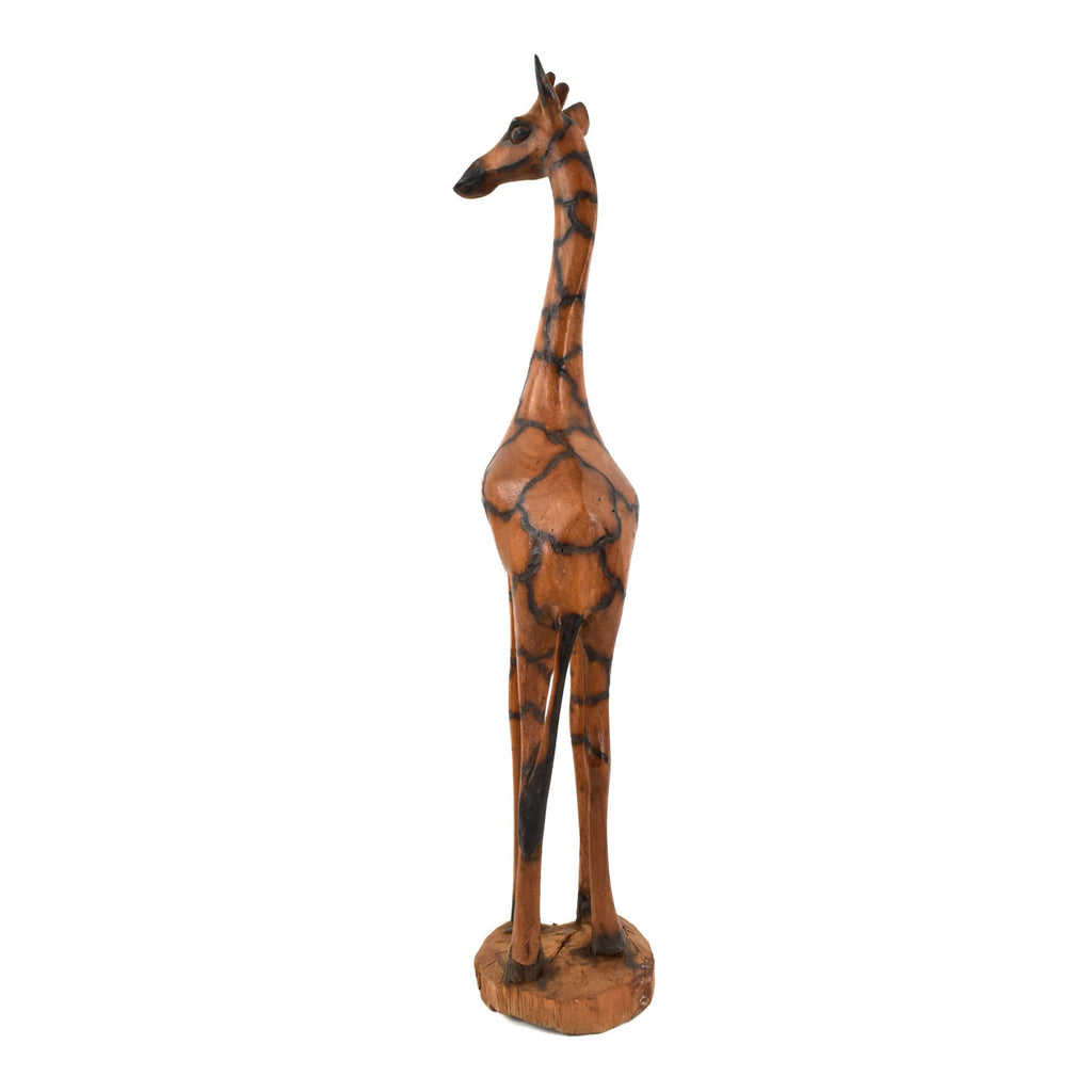 Giraffe Wood Sculpture Zimbabwe 21 Inch