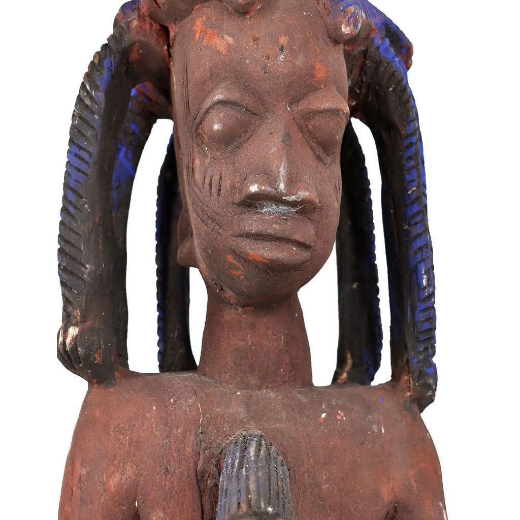 Yoruba Shango Kneeling Wood Figure Nigeria