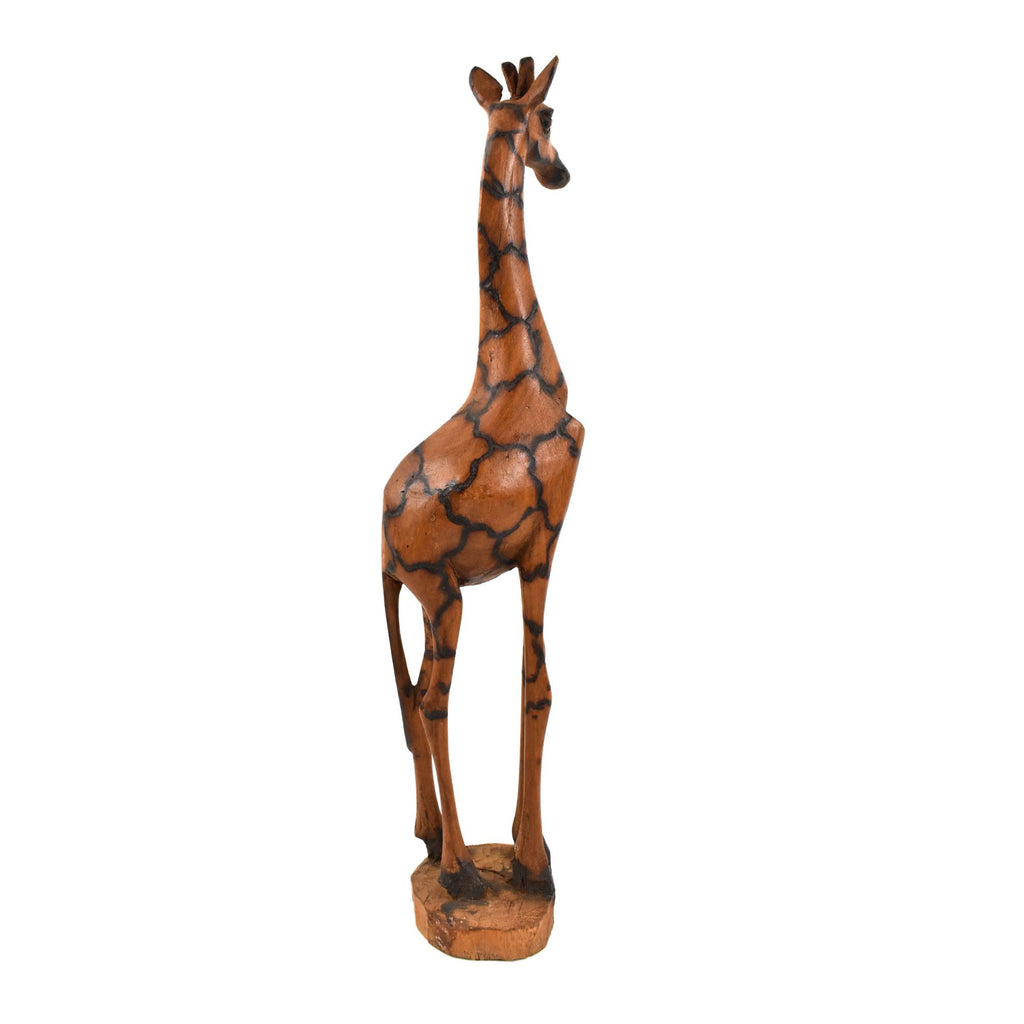 Giraffe Wood Sculpture Zimbabwe 21 Inch