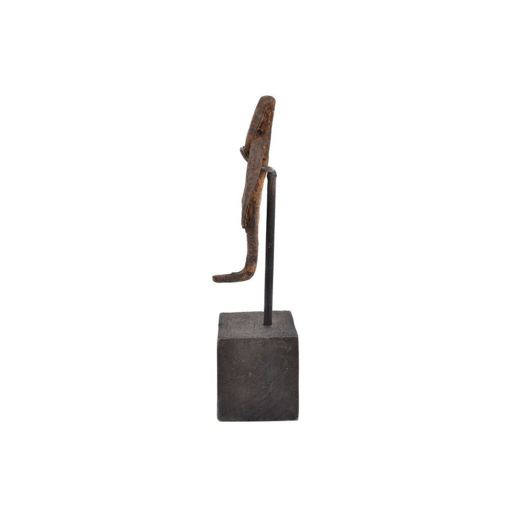 Gan Iron Figure on Custom Stand Burkina Faso