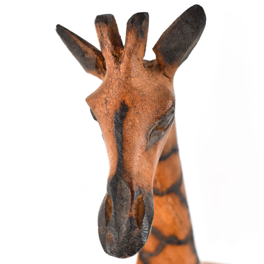 Giraffe Wood Sculpture Zimbabwe 21 Inch