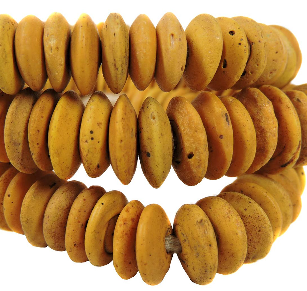 Yellow Hebron Cousin Trade Beads 31 Inch