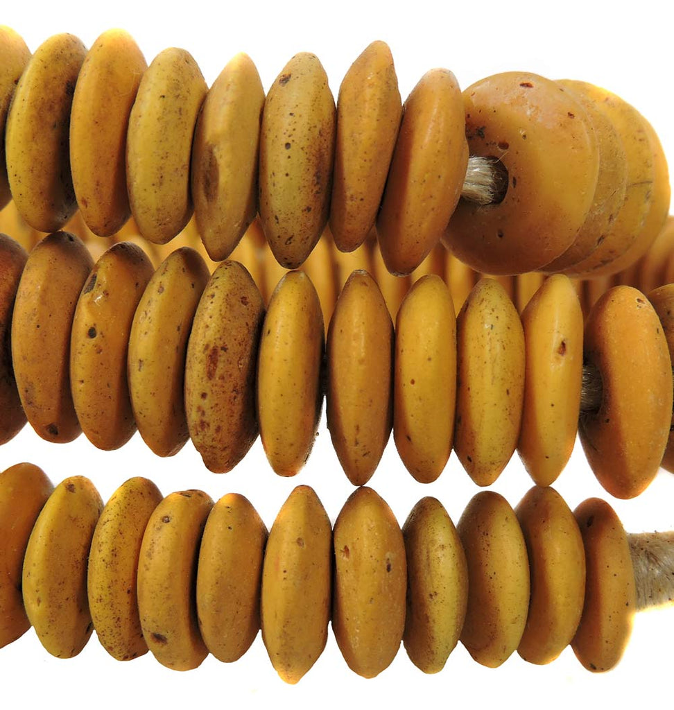 Yellow Hebron Cousin Trade Beads 31 Inch