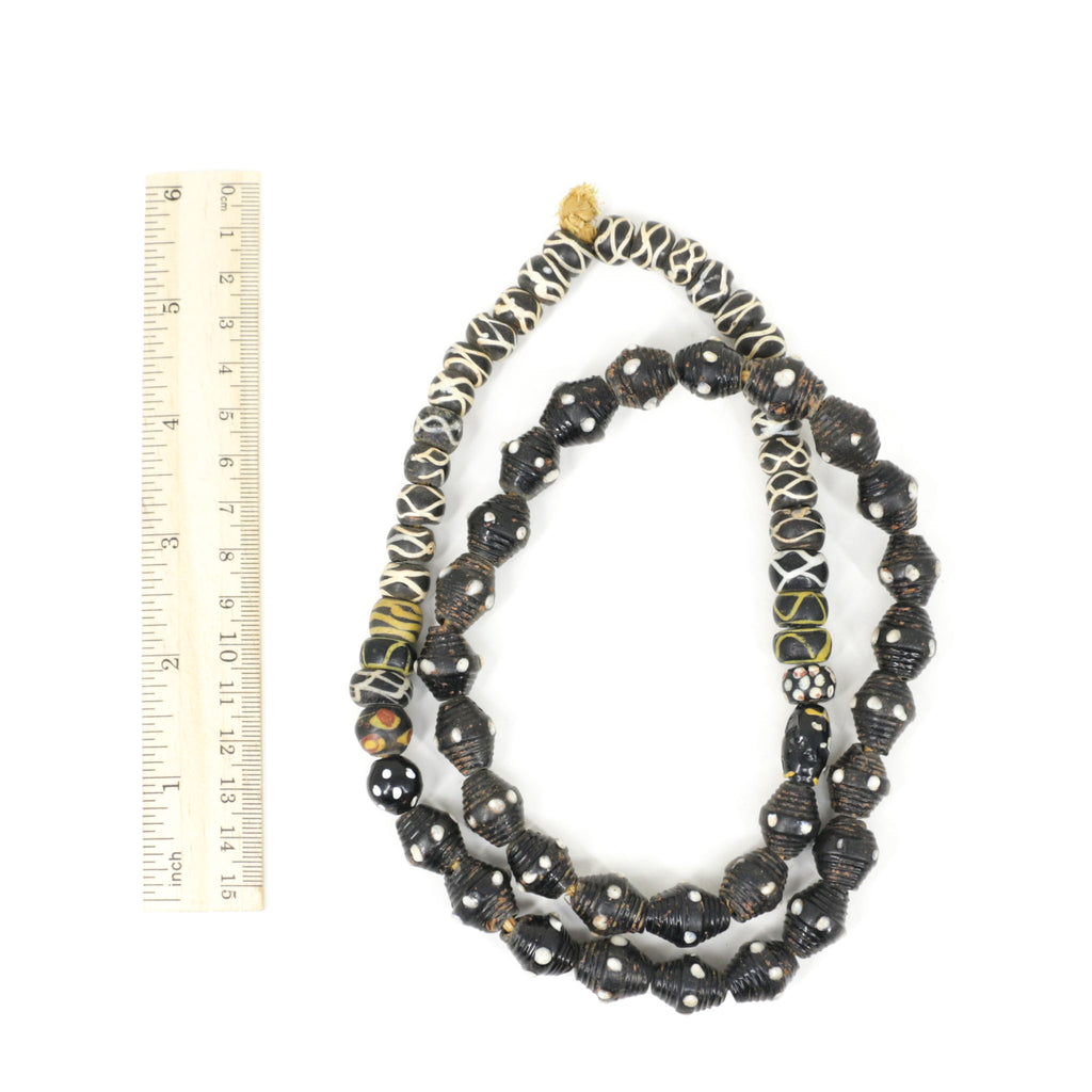 Rare Barrel and Black Rattlesnake Venetian Trade Beads