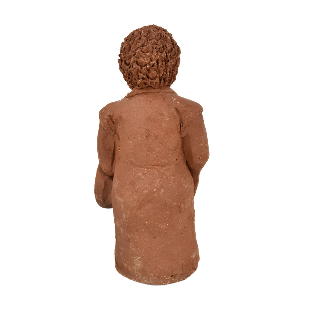 Clay Figure Woman Carrying Purse Malawi