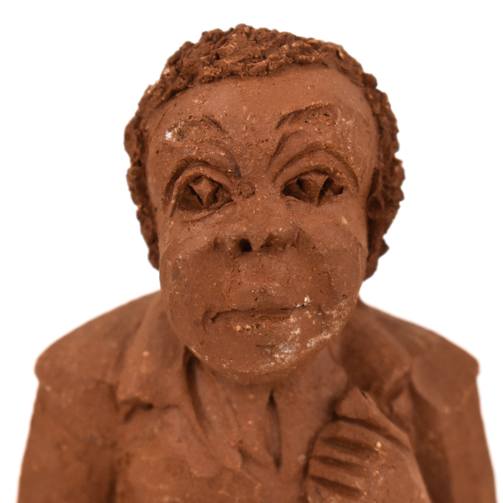 Clay Figure Woman Carrying Purse Malawi