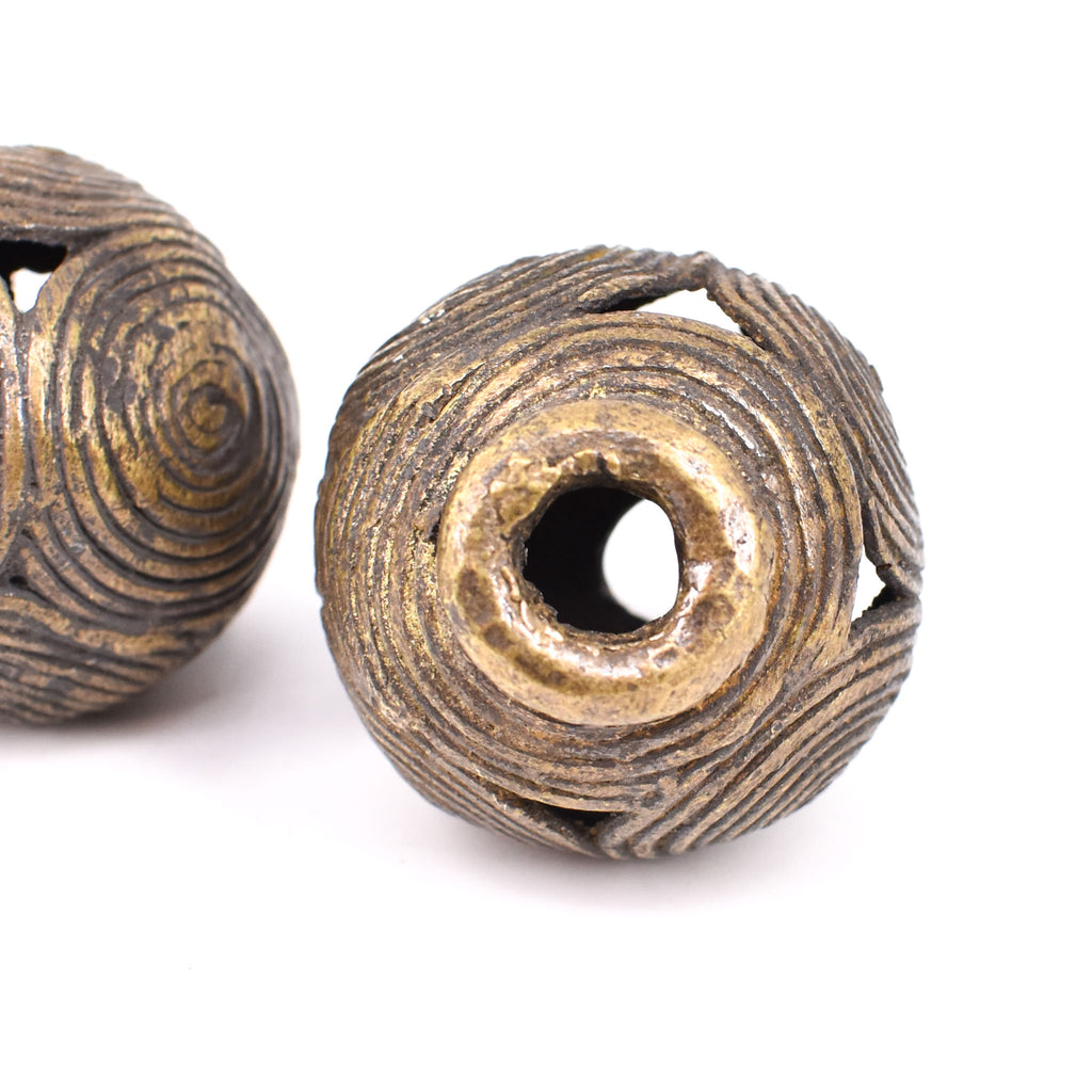 2 Brass Beads Ghana