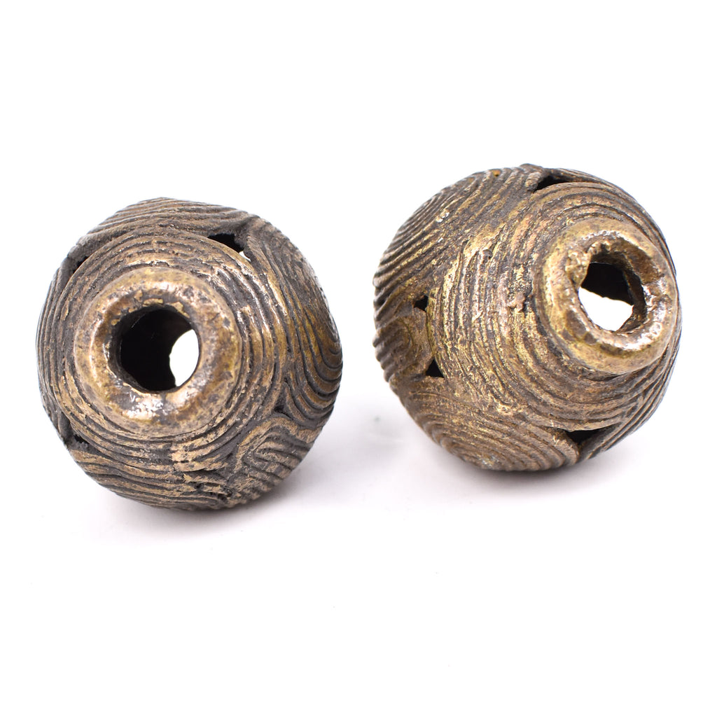 2 Brass Beads Ghana