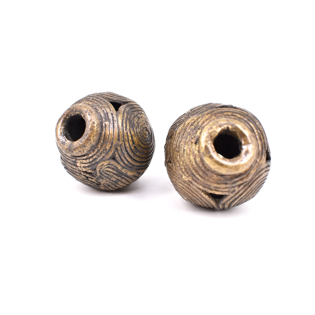 2 Brass Beads Ghana