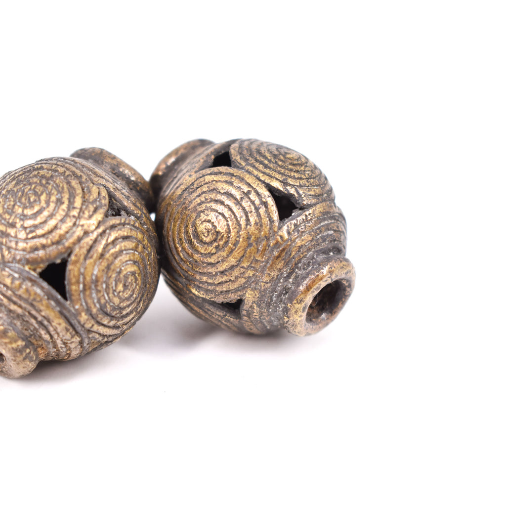 2 Brass Beads Ghana