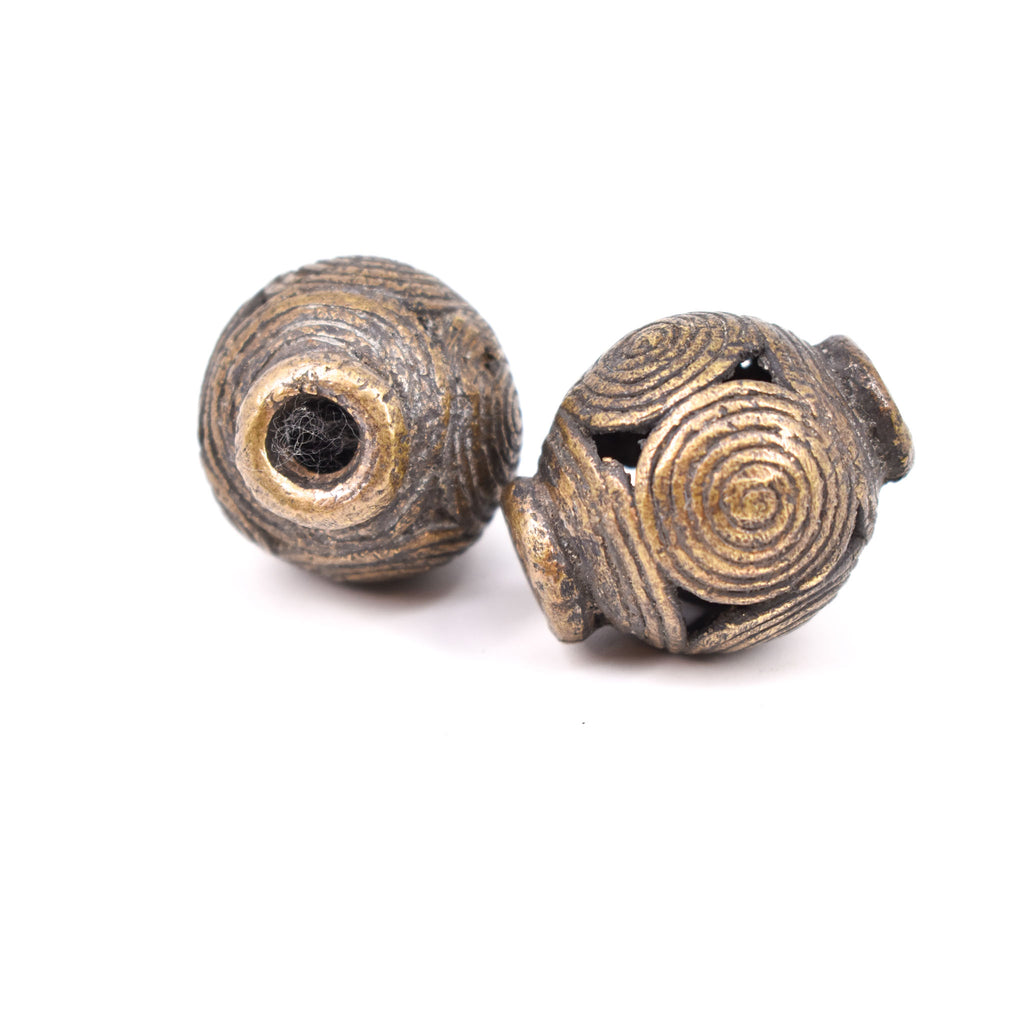 2 Brass Beads Ghana