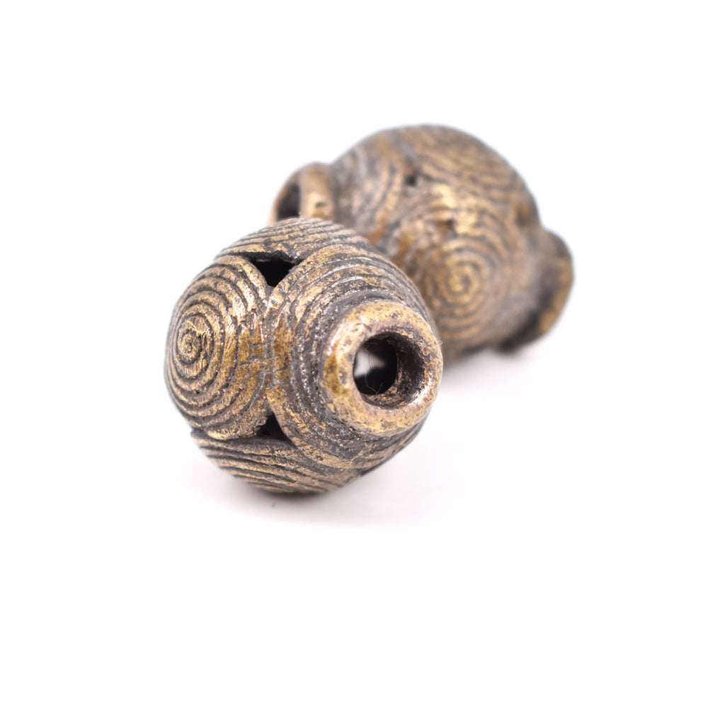 2 Brass Beads Ghana