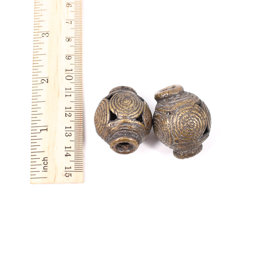 2 Brass Beads Ghana