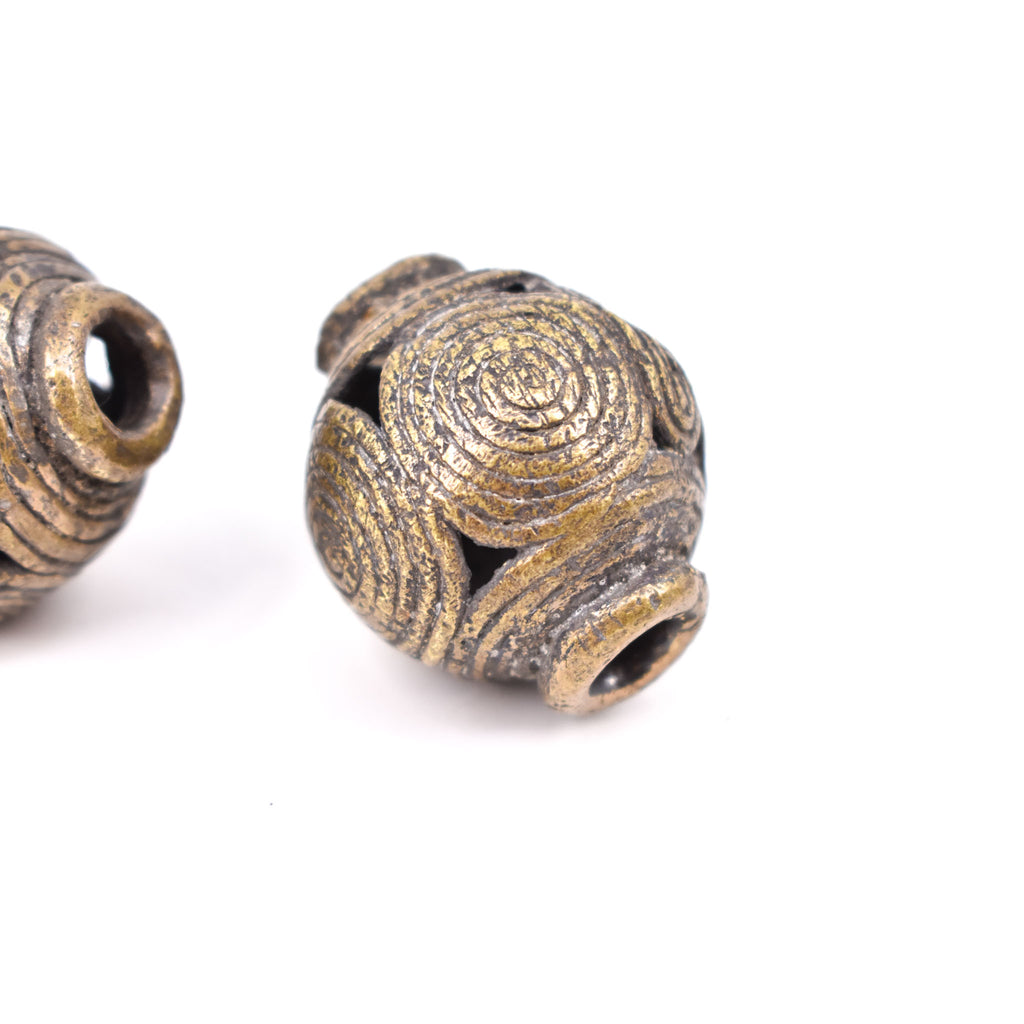 2 Brass Beads Ghana