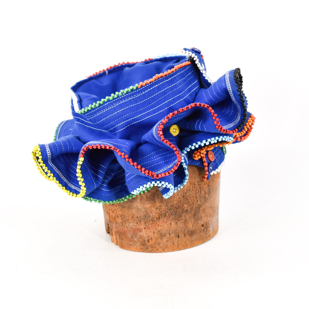 Xhosa Beaded Blue Hat South Africa