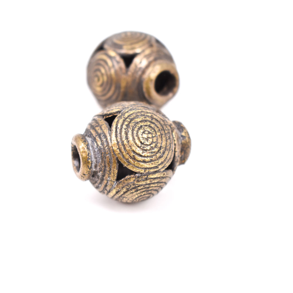 2 Brass Beads Ghana