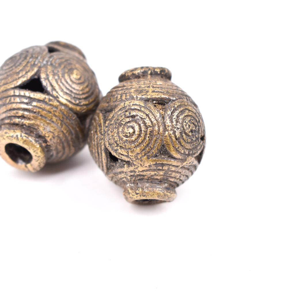 2 Brass Beads Ghana