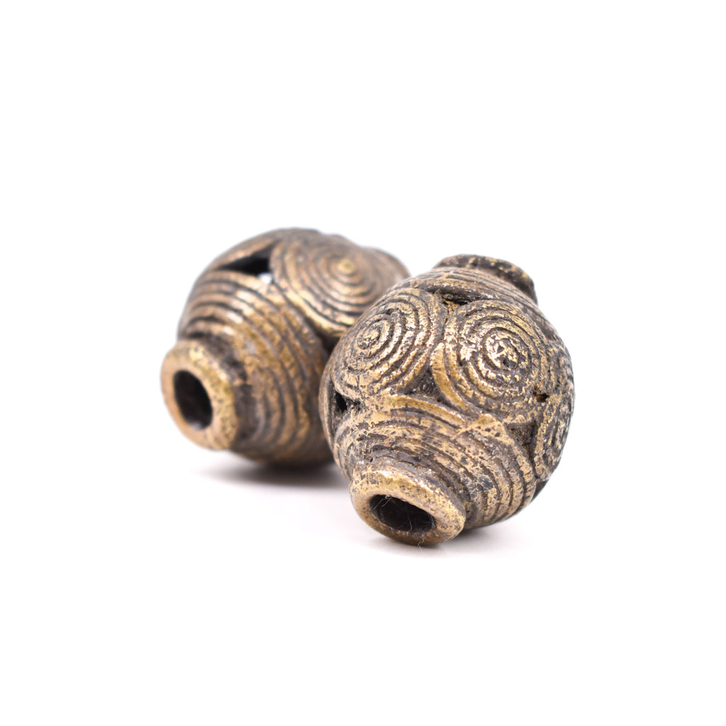 2 Brass Beads Ghana