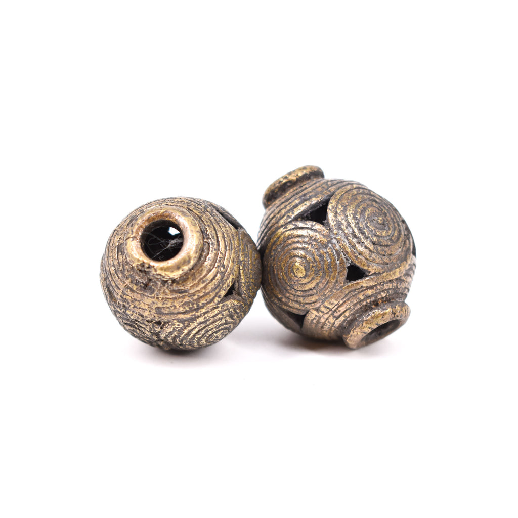 2 Brass Beads Ghana