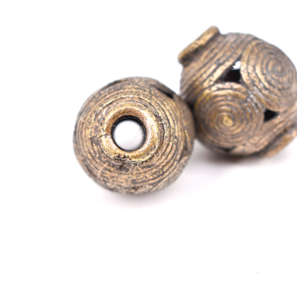 2 Brass Beads Ghana