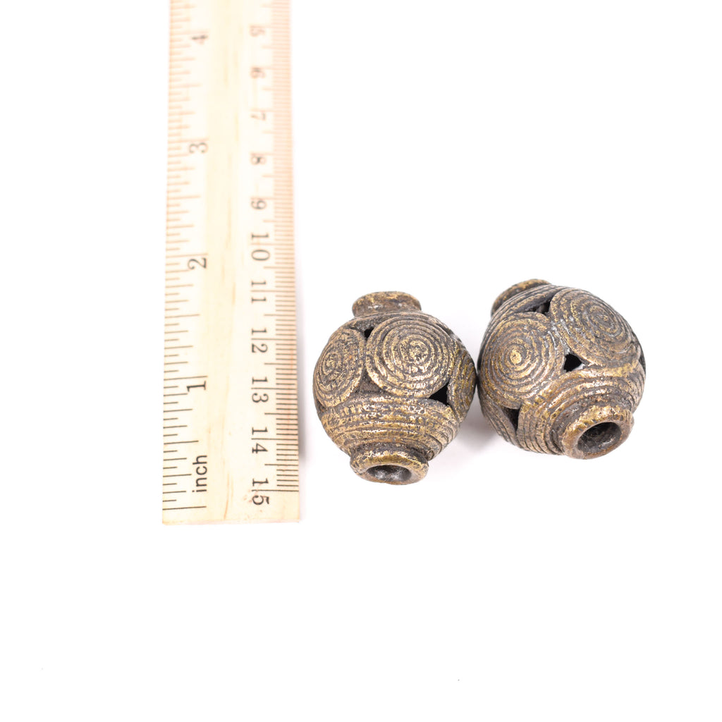 2 Brass Beads Ghana