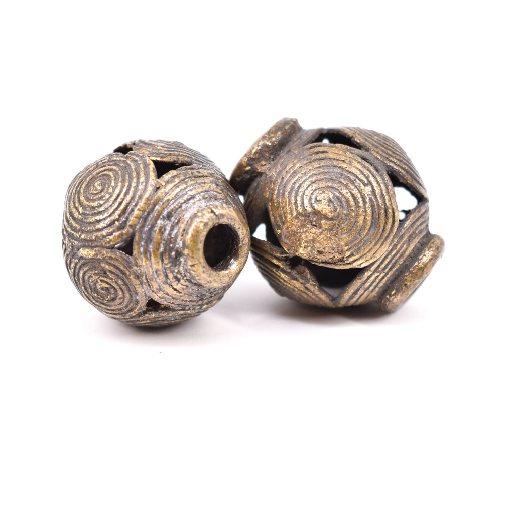 2 Brass Beads Ghana