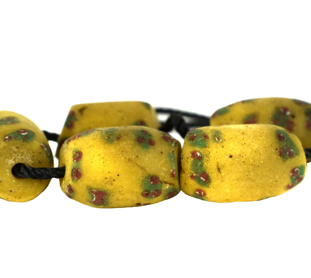 5 Yellow Venetian Trade Beads