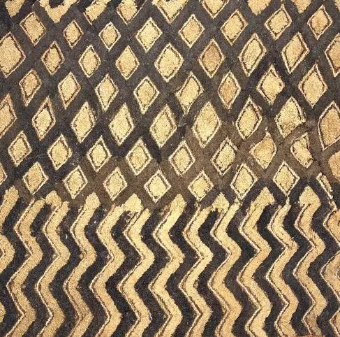 Kuba Square Raffia Textile Closeup
