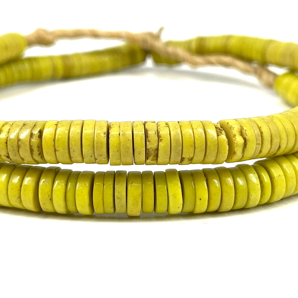 Yellow Button Venetian Trade Beads