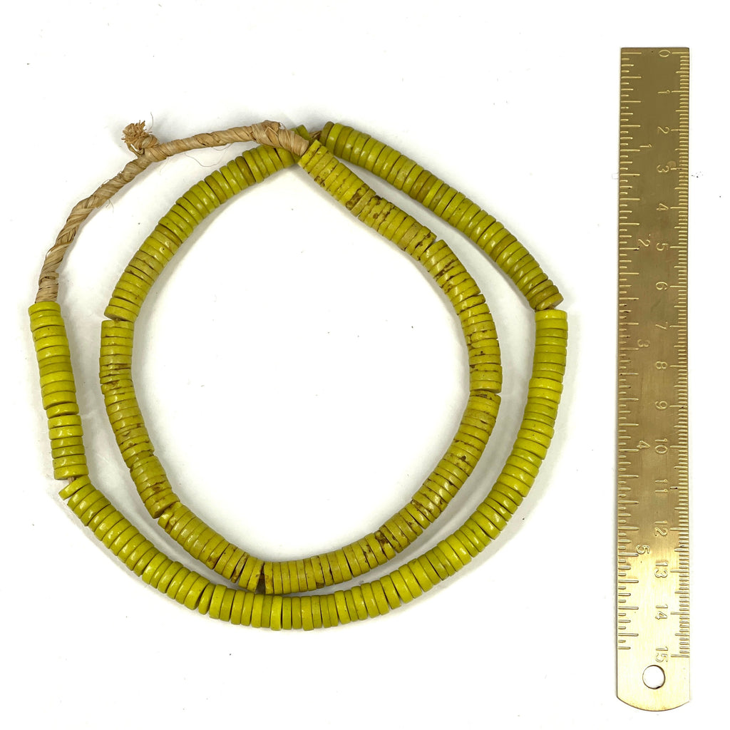 Yellow Button Venetian Trade Beads