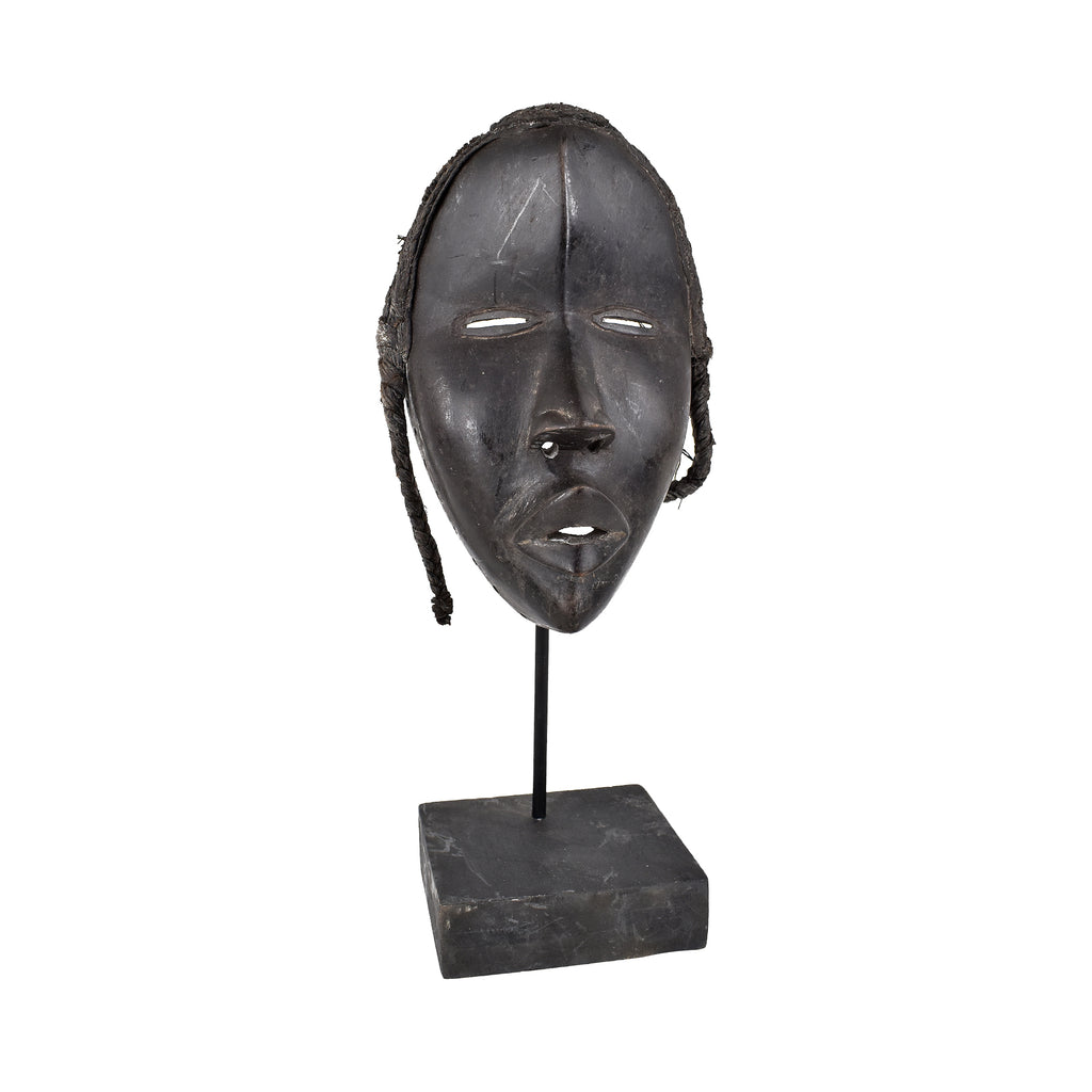 Dan Mask Deangle with Braided Hair on Custom Stand Liberia