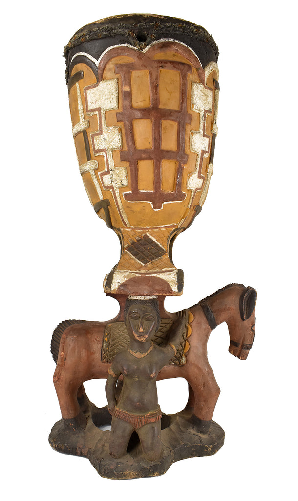 Baga Drum Sculpture Guinea 31 Inch