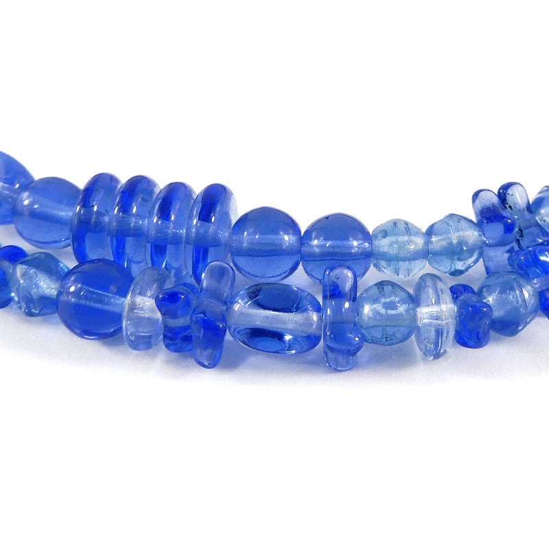 Translucent Blue Faceted Trade Beads Czech