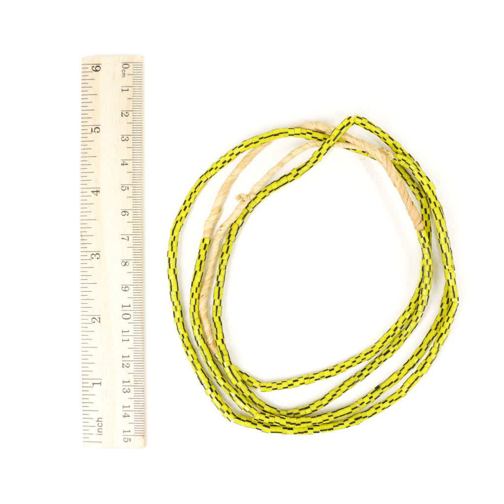 Yellow Striped Seed Trade Beads