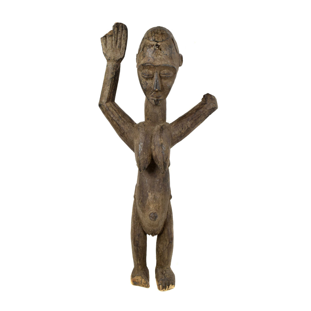 Lobi Pregnant Female with Child Wood Figure