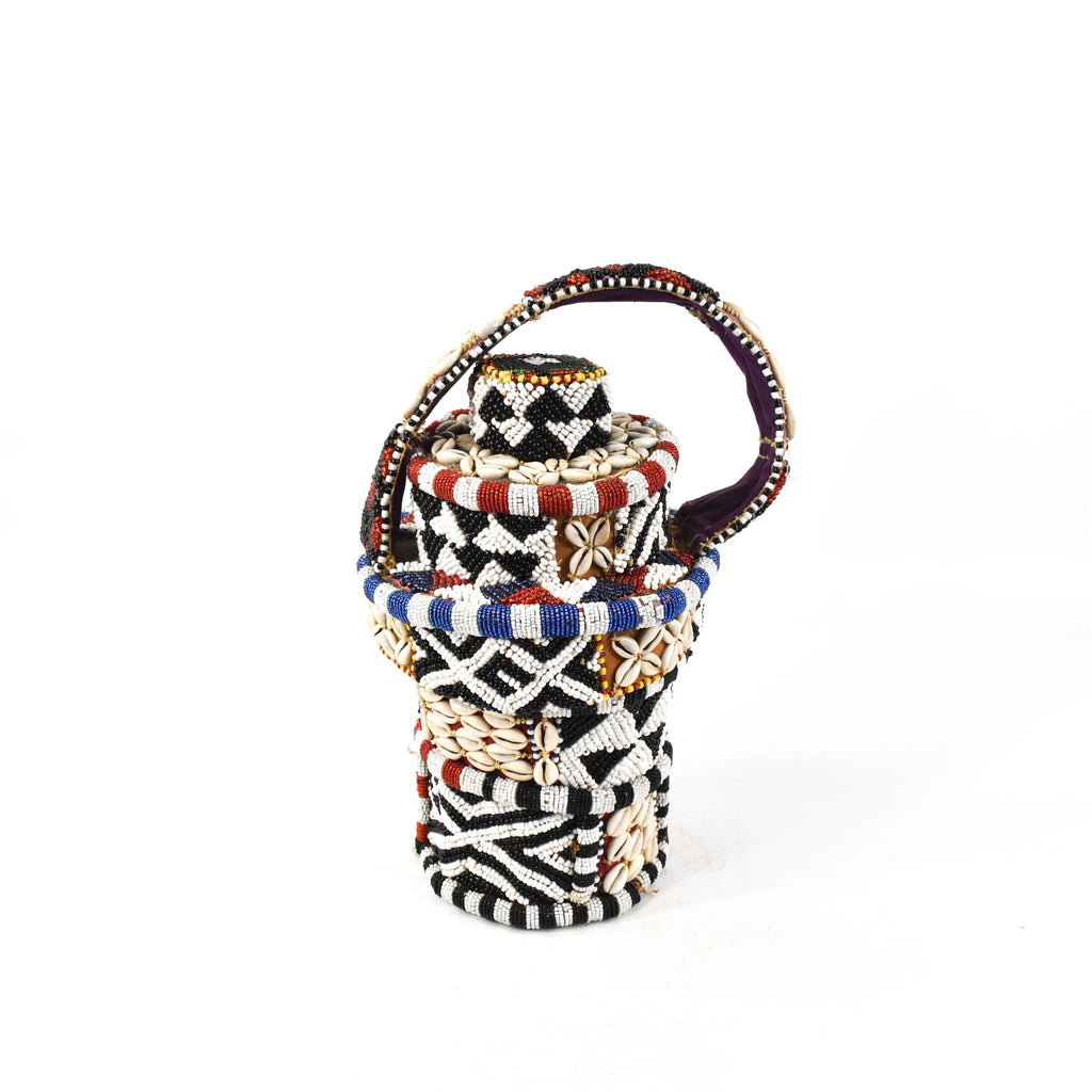 Kuba Royal Beaded Basket Congo