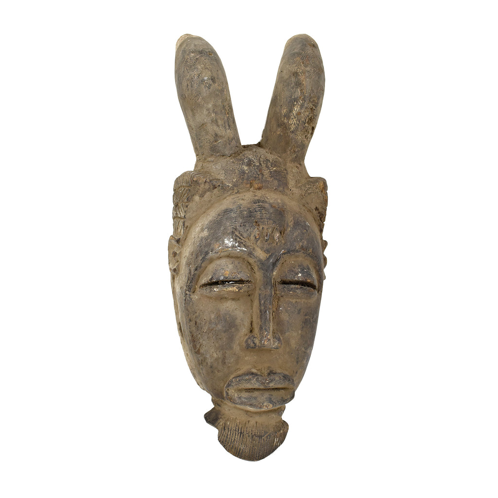 Baule Portrait Mask Horns Kpan Mblo Côte d'Ivoire