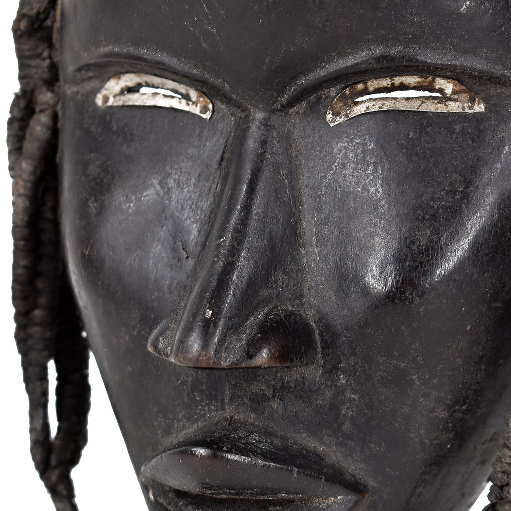 Dan Deangle Mask with Braided Hair on Custom Stand Liberia