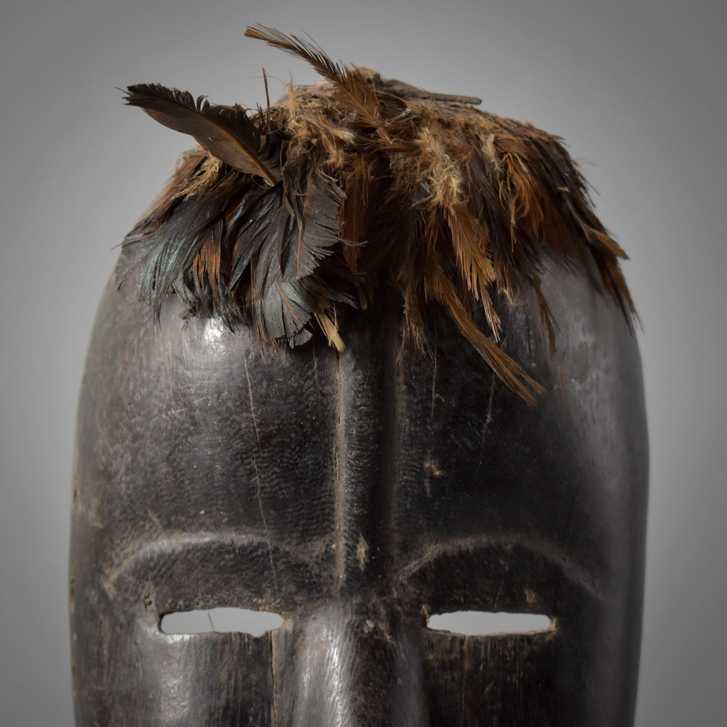 Dan Dean Gle Mask With Feathers Liberia