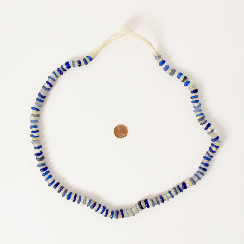 Translucent and Cobalt Blue Dutch Donut Trade Beads