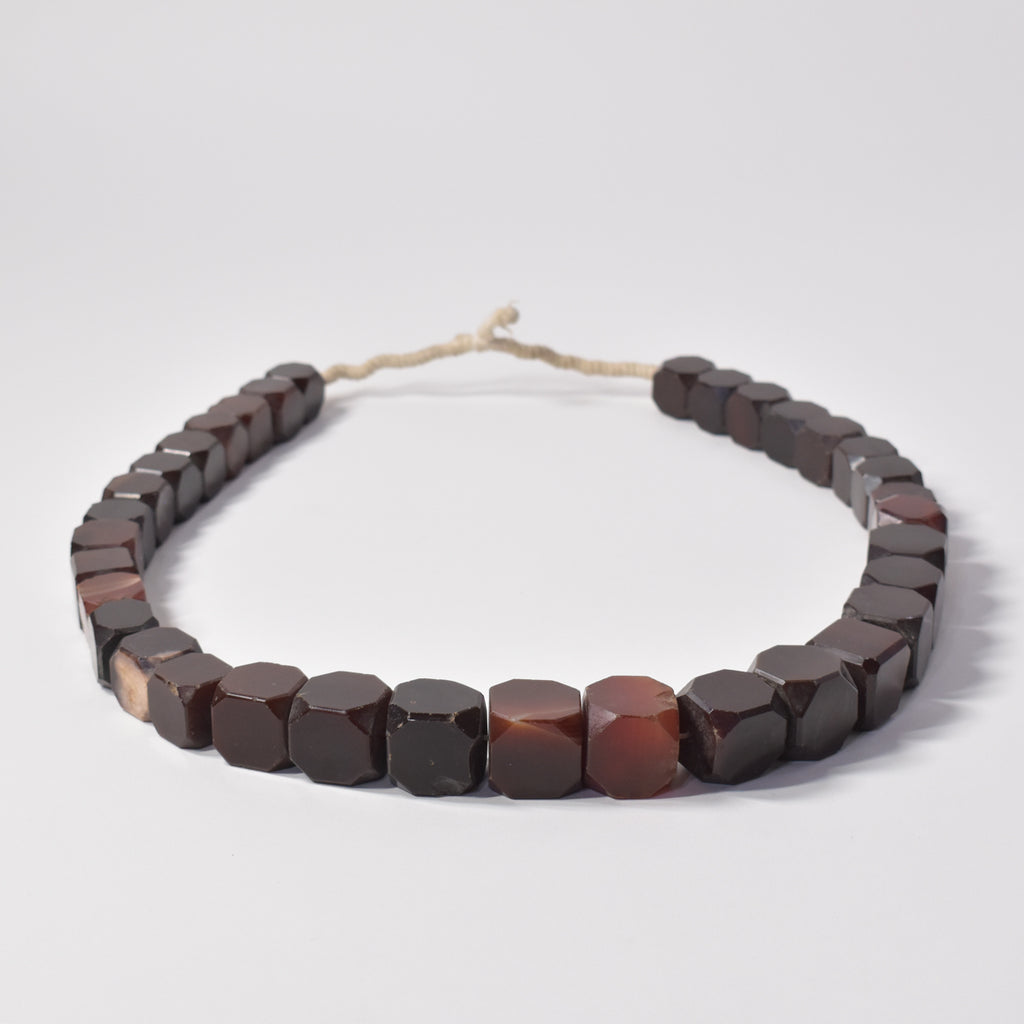 Faceted Carnelian Stone Beads Idar Oberstein