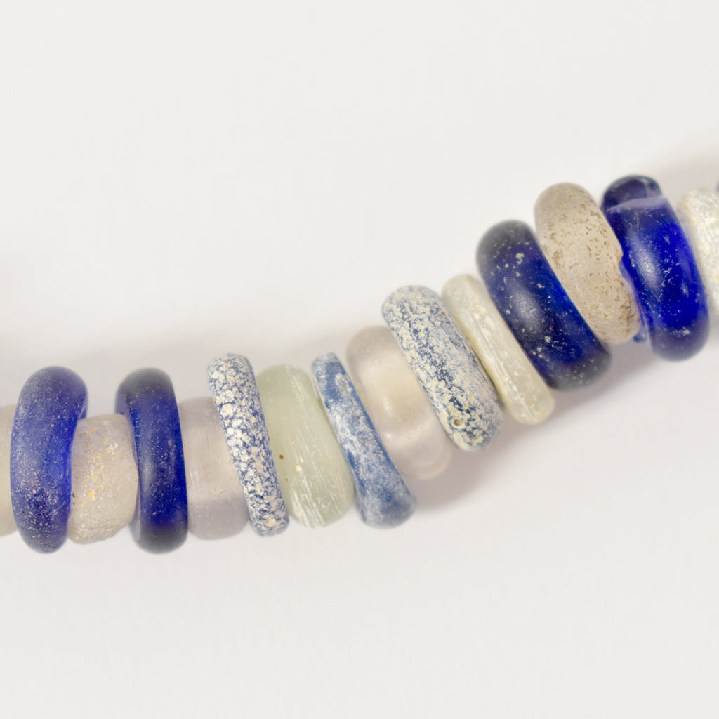 Translucent and Cobalt Blue Dutch Donut Trade Beads