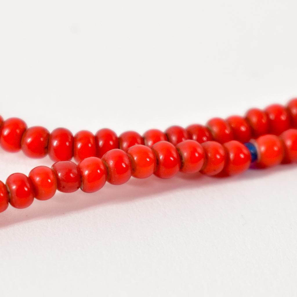 Red White Heart Venetian Trade Beads