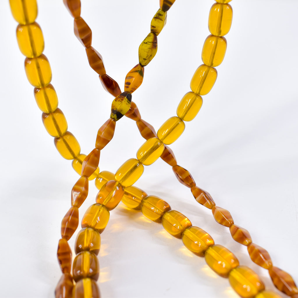 2 Strands Bohemian Glass Trade Beads 30 Inch