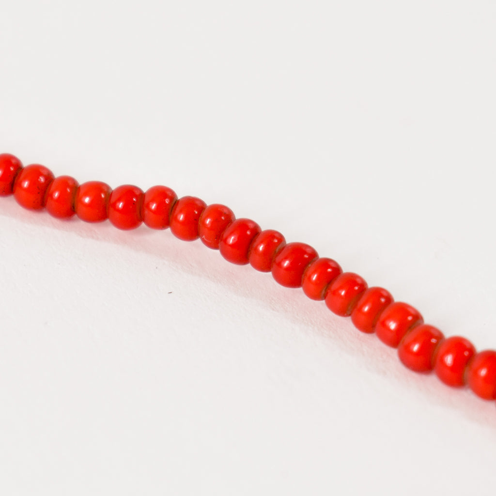 Red White Heart Venetian Trade Beads