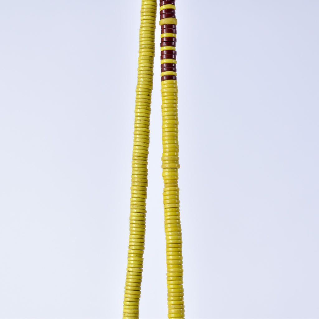 Bohemian Button Yellow Trade Beads 34 Inch
