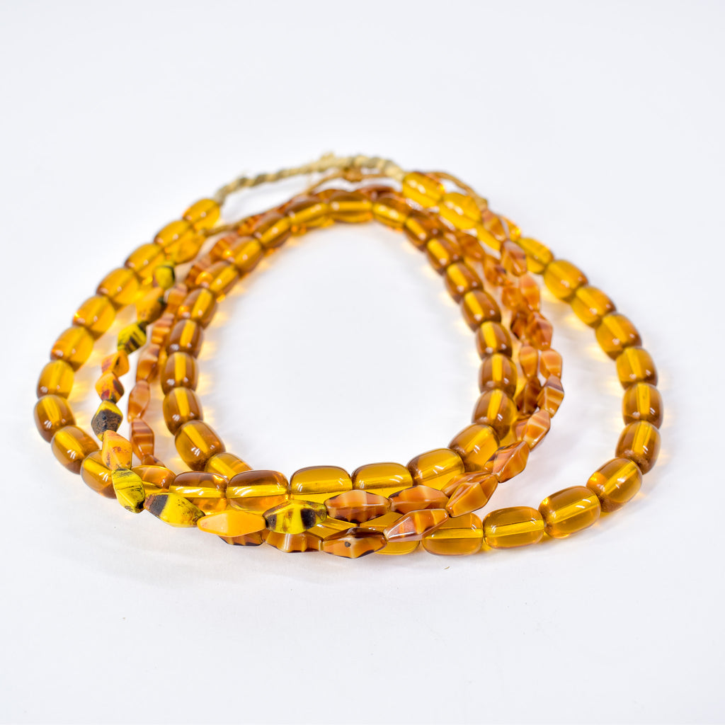 2 Strands Bohemian Glass Trade Beads 30 Inch