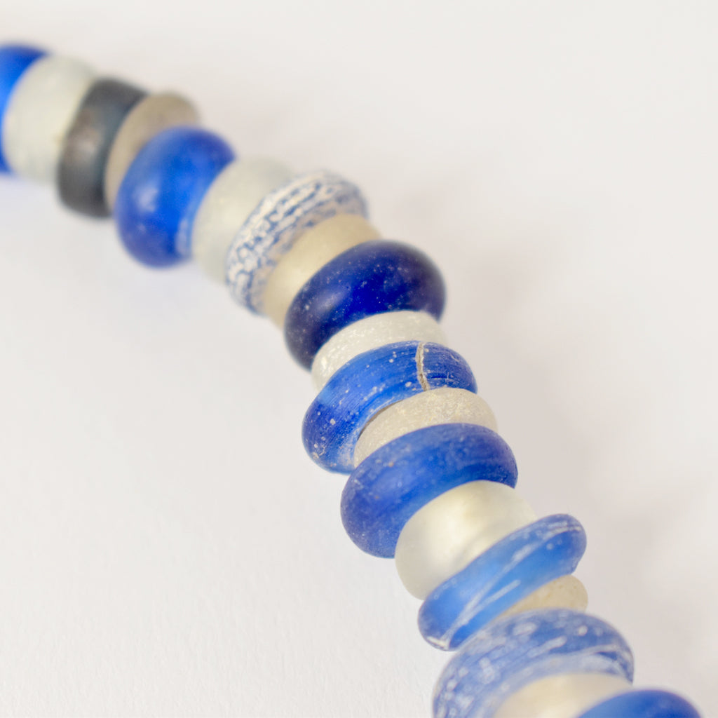 Translucent and Cobalt Blue Dutch Donut Trade Beads