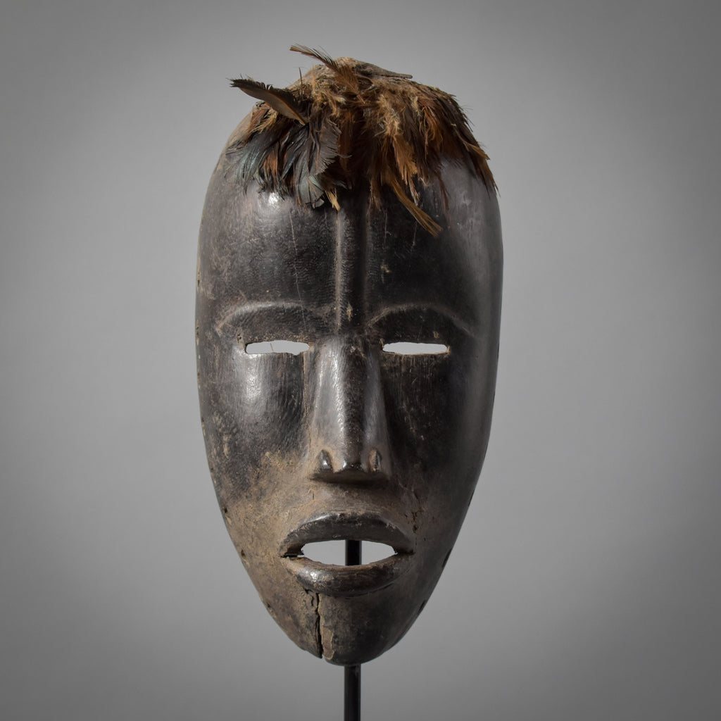 Dan Dean Gle Mask With Feathers Liberia